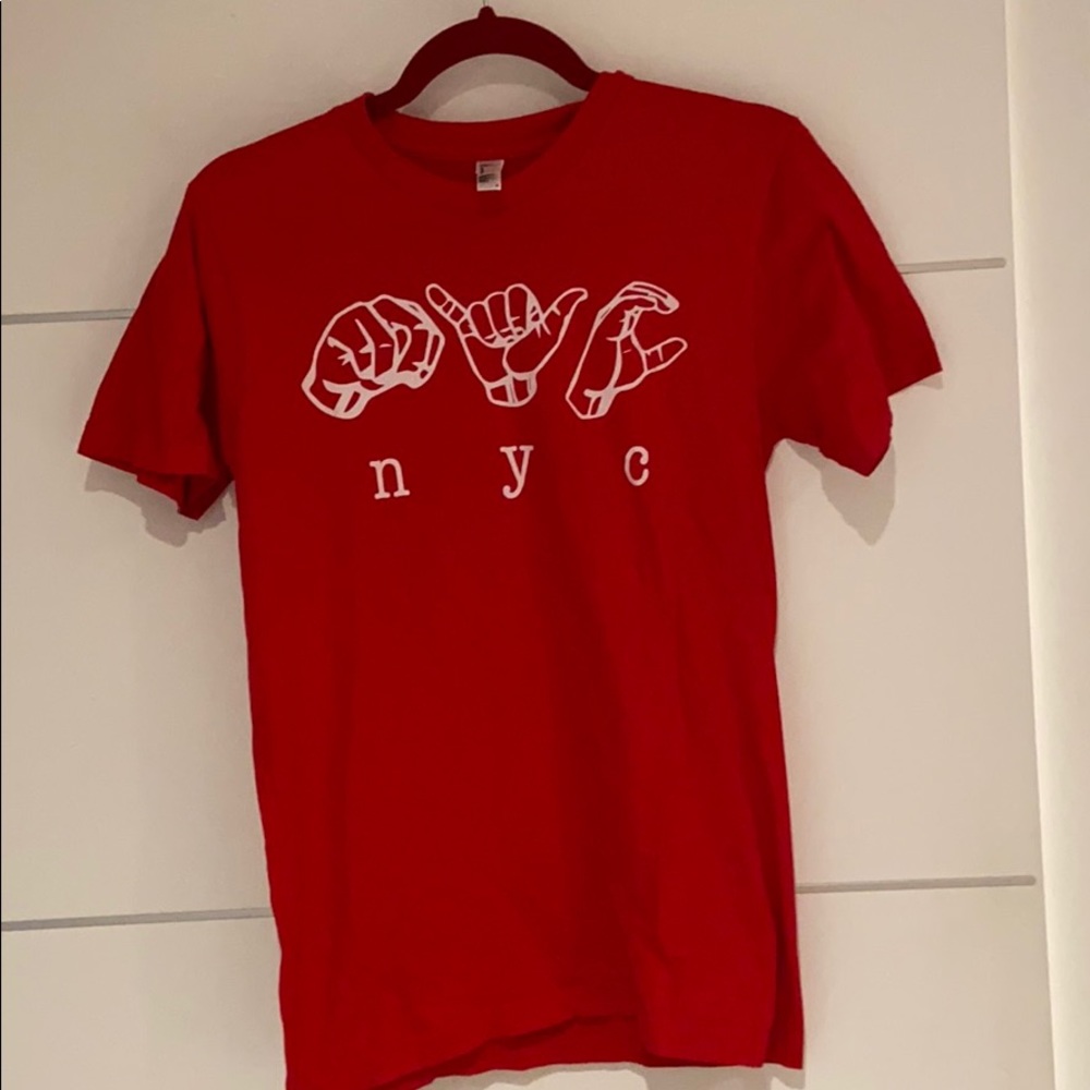 red t-shirt